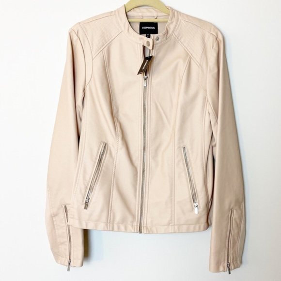 Express Jackets & Blazers - NWT Express Vegan Leather Moto Zipper Jacket
